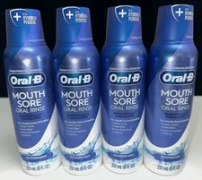 4 Bottles of Oral-B MOUTH SORE Oral Rinse Mouthwash Special Care 16oz Braces