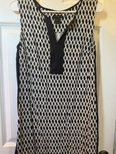 Ann Taylor Woman’s Shirt Dress Black And White Size Small