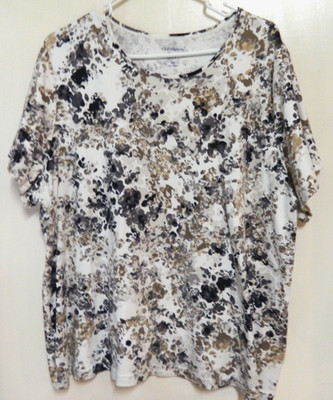 W26 CROFT & BARROW CLASSIC TEE WOMENS KNIT PULLOVER MULTI PLUS SZ 3X