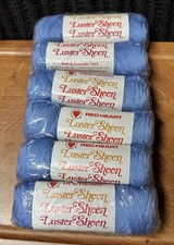 6 Skeins of Red Heart Luster Sheen - 425 BLUETTE - BRAND NEW  FACTORY SEALED
