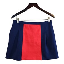 Club Monaco Janelle Colorblock Pleated Mini Skirt Mod Workwear Women's 10 NWT