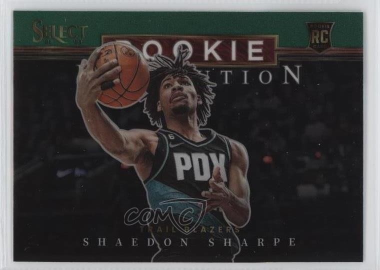 2022-23 Panini Select Rookie Revolution Green Prizm Shaedon Sharpe #28 RC d4y