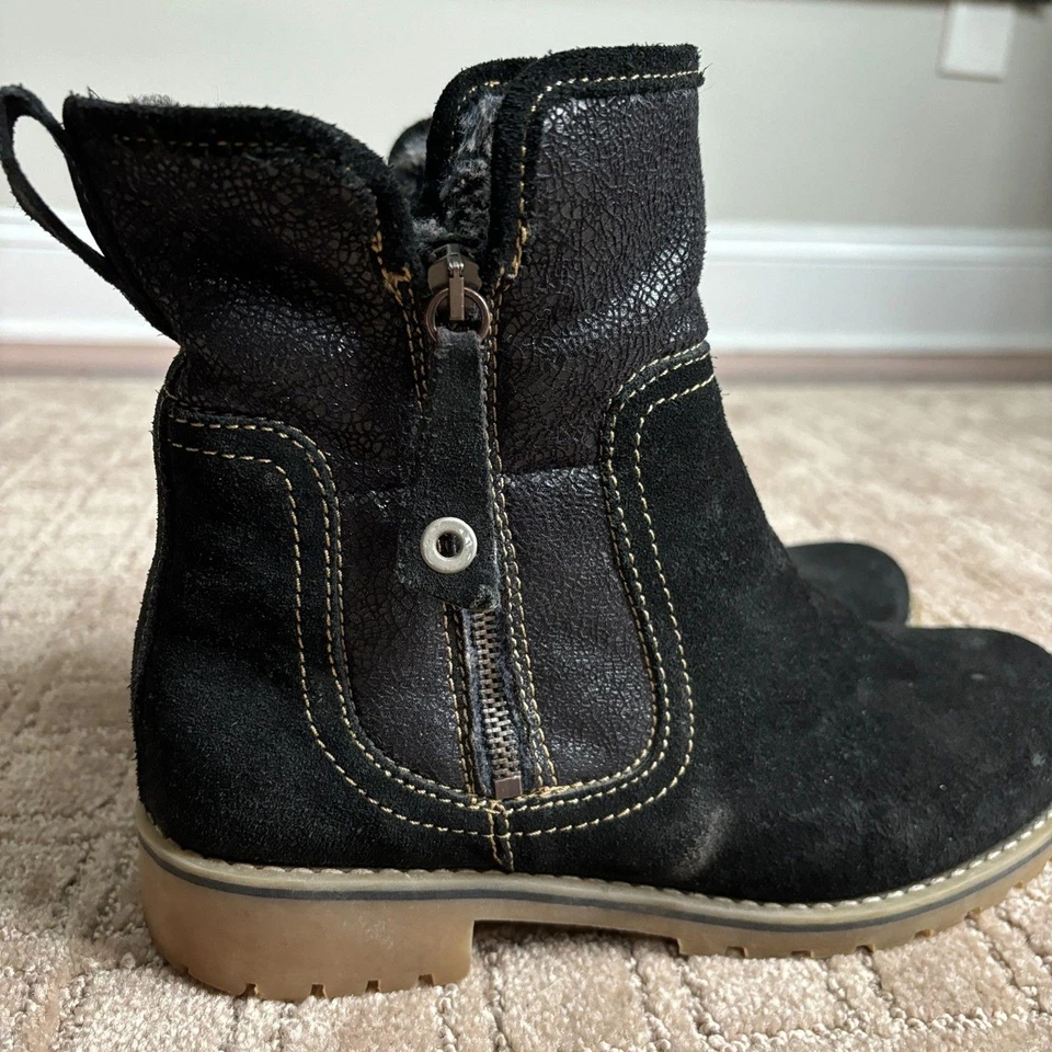 Botas Eric Michael Denver para mujer 39 gamuza negras holgadas forradas de piel sintética cálidas acogedoras Foto 2 de 4