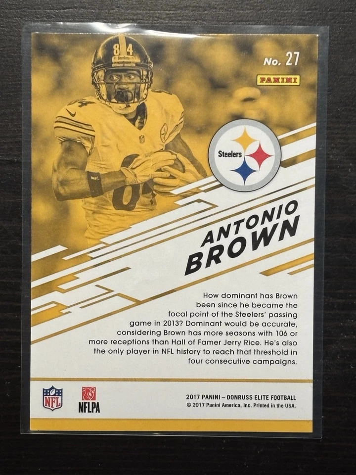 2017 Donruss Elite - Spellbound Antonio Brown #27 Green - Image 2 of 2