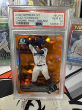 2022 Bowman Sapphire Edition Julio Rodriguez Chrome Prospect Orange/50 PSA 10