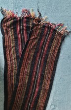 MULTI-COLORED CHENILLE FRINGED SCARF ROUGH FRINGE "I DON'T CARE FLAIR" 10"x60"