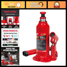 4 Ton Hydraulic Welded Bottle Jack 8000 Lb Capacity Heavy Duty Red