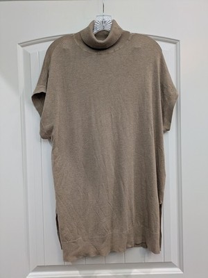   B.young Beige Tunic Length Sweater Shirt with White Speckles (Large)