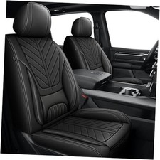 Car Seat Cover Custom Fit for Dodge RAM1500 2002-2025 2 PCS Front 123 black
