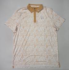Graham Luxe Men's Short Sleeve Floral Print Golf Polo Size XL Orange White