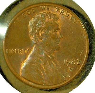 WORLD COIN SALE-1982 D LARGE DATE U.S. Mem. 1c copper plated ZINC Coin-KM#201a