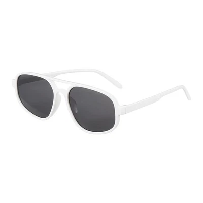Lunettes de soleil rétro pour femmes blanc transparent (verres gris) pour - Photo 1/4