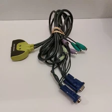 IOGEAR MiniView Micro 2-Port PS/2 KVM Switch with Built-in Cables GCS62