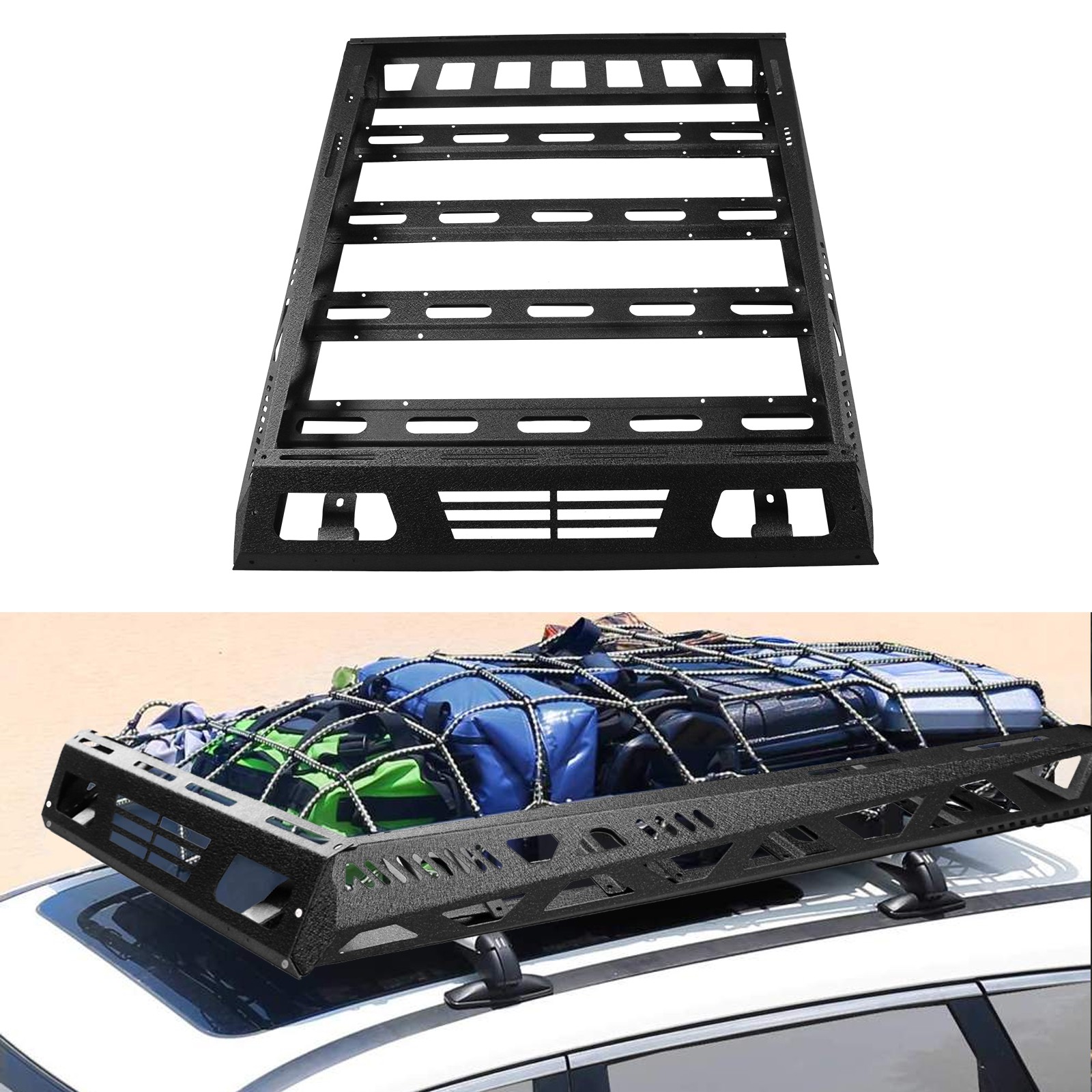 57x43'' Universal Roof Rack Heavy Duty Steel Cargo Top Luggage Carrier Basket