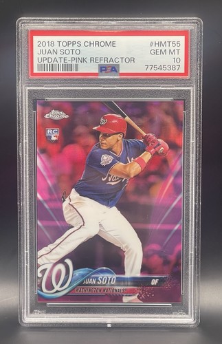 2018 Topps Chrome Update Juan Soto Pink Refractor RC #HMT55 PSA 10 GEM MINT