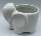 Vintage Elephant Planter Vase succulent Pottery White Glaze Ceramic Nursery — photo 3