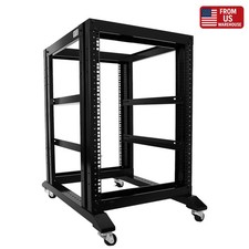 15U 4 Post Open Frame 19" Server/Audio Steel Data Network Rack 17" Deep 600MM