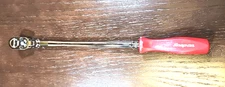 New Snap-on™ THLLFD72 1/4" Drive Extra Long Red Hard Grip Flex Head Ratchet