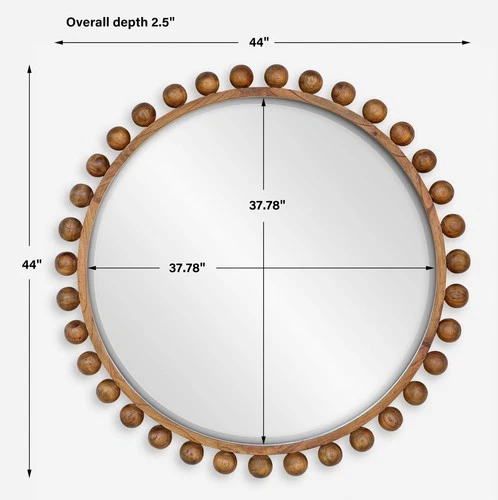 Uttermost 08176 Cyra 44" Diameter Circular Beveled Accent Mirror - Brown - Picture 5 of 6
