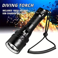 Underwater Flashlight Professional Diving Light LED Waterproof Dive Scuba Lamp