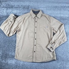 Marmot Shirt Mens Medium Beige Twill Long Sleeve Button Up Outdoor Work Pockets