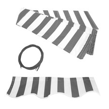 Repuesto de toldo de tela ALEKO para toldo de patio retráctil de 12X10 pies gris/blanco