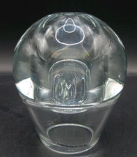Vtg Handblown Solid Glass Heavy Modern Oil Lamp With Glass Hand Blown