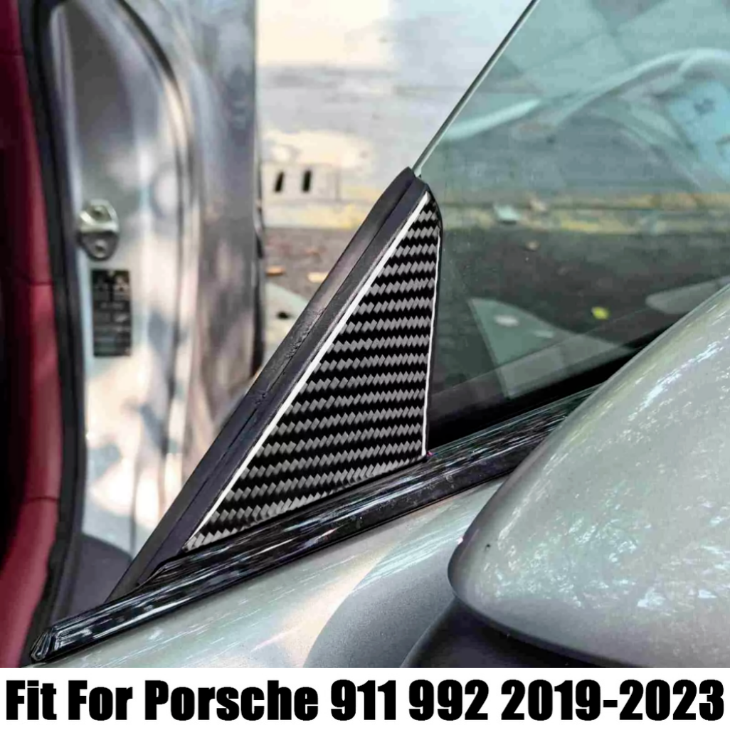 Fit For Porsche 911 992 2019-2023 Carbon Fiber Exterior A Pillar Panel Trim 2X