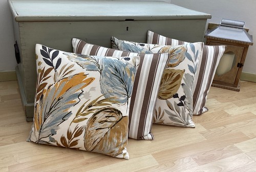 Porter and Stone ST Barts tropical palm Leaf botanical Beige cushion cover/sham - Picture 5 of 5