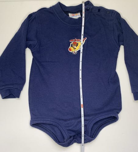Vintage Carter’s Baby One Piece 18-24 Months Embroidered Helicopter Navy Blue - Picture 6 of 8