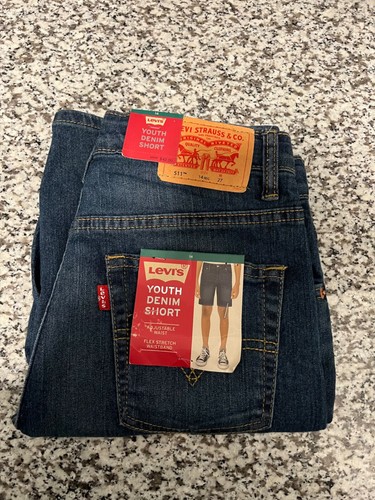 Levis 511 Youth Boys Jeans Slim Fit Stretch Adjustable Waistband Size 14