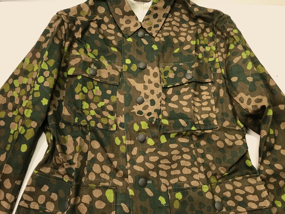WWII GERMAN WAFFEN DOT 44 CAMO FIELD TUNIC JACKET- SIZE 2 (38-42R) - Image 3 of 4