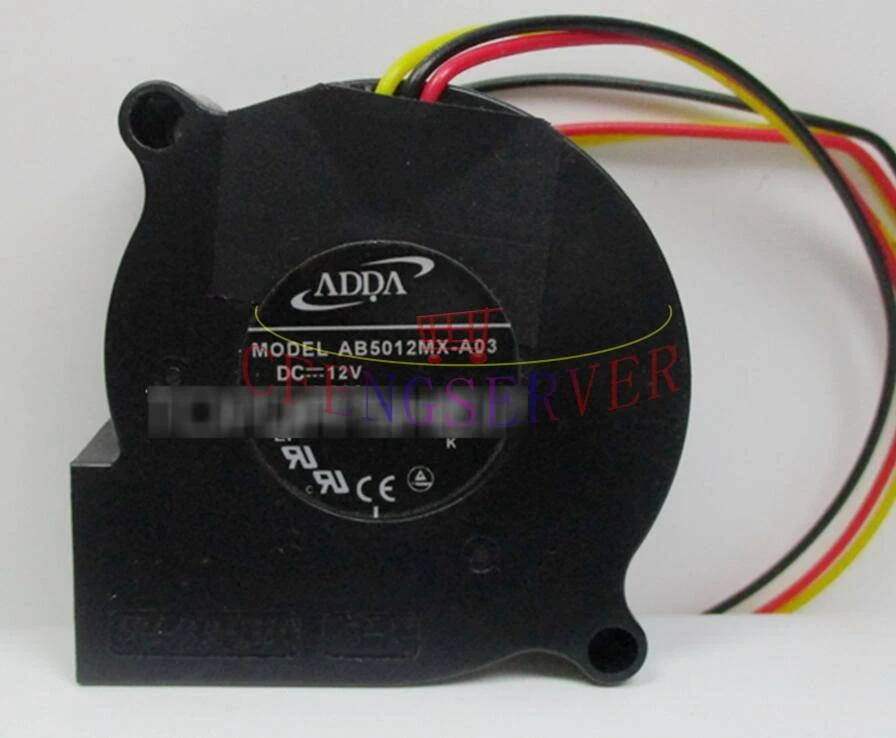 For AB5012MX-A03 ADDA DC12V 0.30A 50*50*25mm 3pin Projector fan Turbine Blower