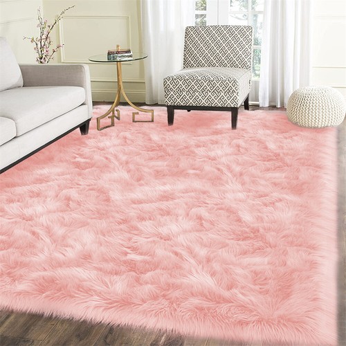 Latepis Faux Fur Sheepskin Area Rugs Soft Shaggy Carpet for Living Room Bedroom - Picture 51 of 219