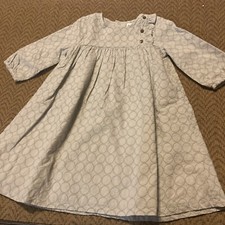 OLIVER And RAIN BABY DRESS Size 5 Grey Textured Lined Buttons Boutique Puffy