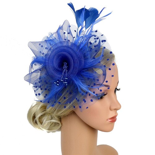 Fascinator Hat Feathers Hair Clip Tea Party Headband Alice Headband Clip - Picture 3 of 28