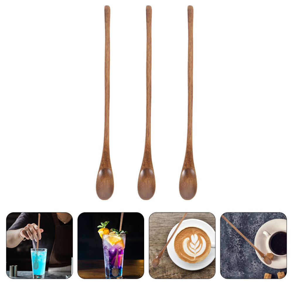 3 Pcs Long Handle Coffee Spoon Tablespoons Kitchen Honey Soup Ladle