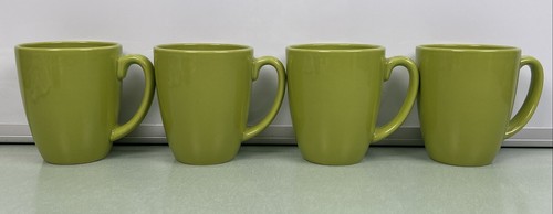 Corelle Coordinates Kaffee Tee Tassen Tassen Limettengrün Steingut 4er Set Keramik