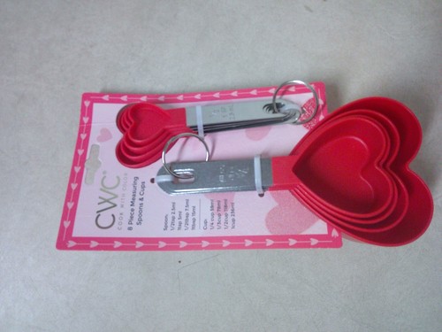 Red Heart Shaped Measuring Cups Spoons Tongs Spatulas Mother's Day Valentines - Picture 4 of 6