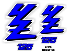 Yamaha YZ125 Factory Style Shroud Graphics Kit  89-92  YZ 125 decals 1990 Blue