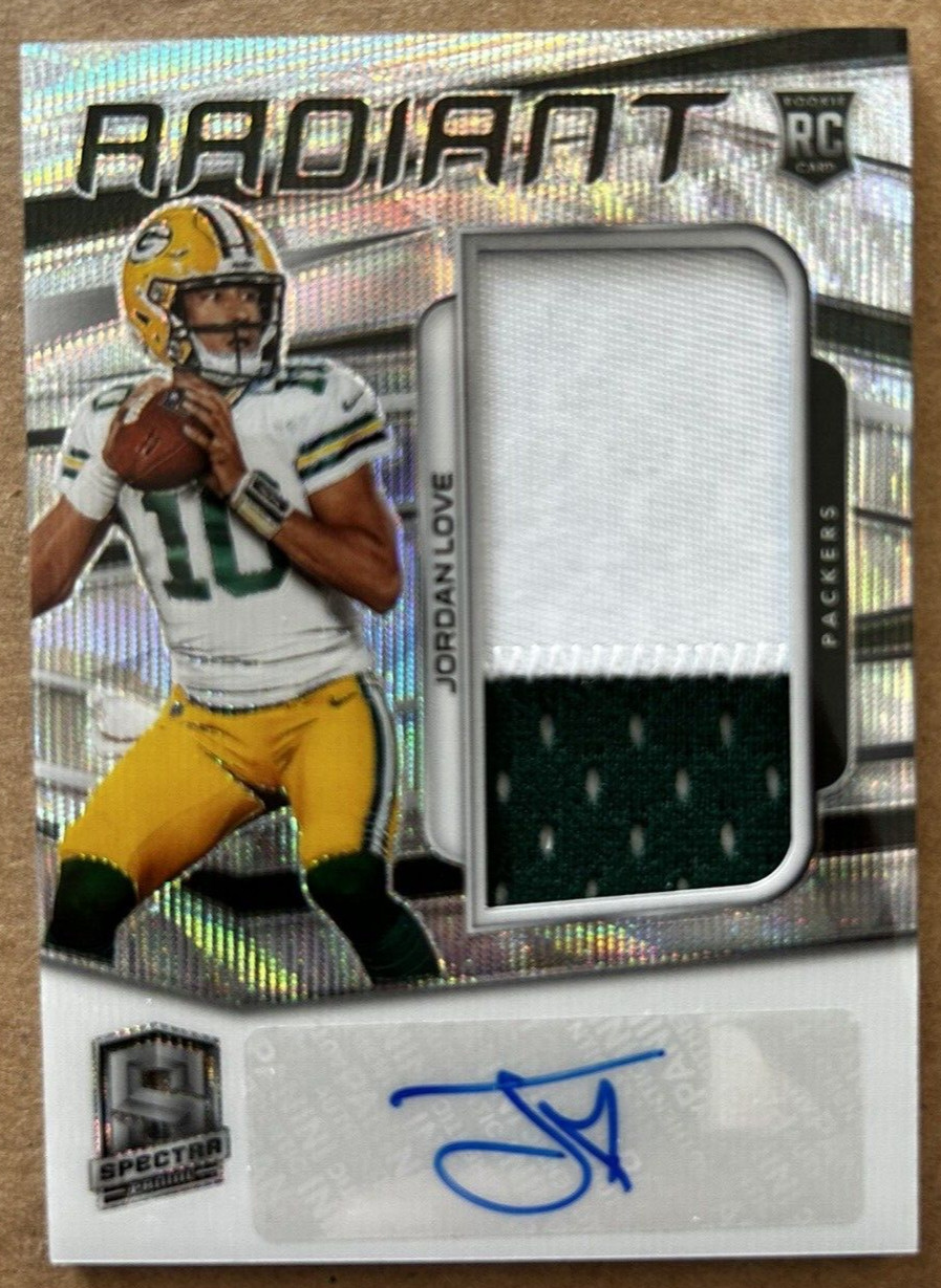 2020 Jordan Love Panini Spectra Radiant FOTL Wave #9/25 RC Auto