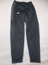 ADIDAS Size S Women BLK Stretch Waist Drawstring Pull On Leg Zip Track Pants 841