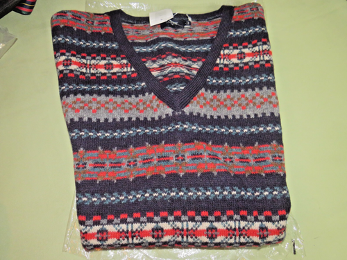 J CREW MENS NWT LAMBS WOOL SZ LG FAIR ISLE SLEEVELESS PULLOVER SWEATER VEST #66 - Picture 4 of 6