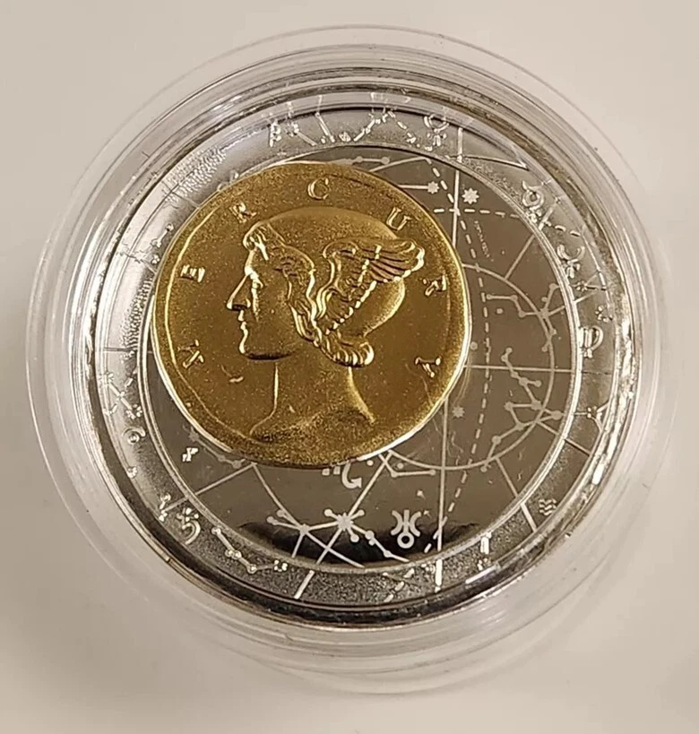 2013 Fortuna Redux Mercury 3D $50 Niue 6 Oz SILVER Proof Cylinder Shaped Coin - Image 2 of 4