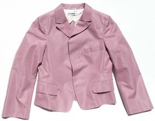 JIL SANDER Mauve Orchid Cotton Silk Peak Lapel Concealed Button Blazer Jacket 36