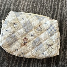 Teddy Bear Makeup Bag Cosmetic Argyle Toiletries Bag Organizer Zip Pouch Cute