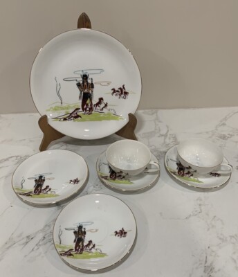 Acee Blue Eagle Knox China- Hunting Horse Kiowa Native American -Custom Dish Set