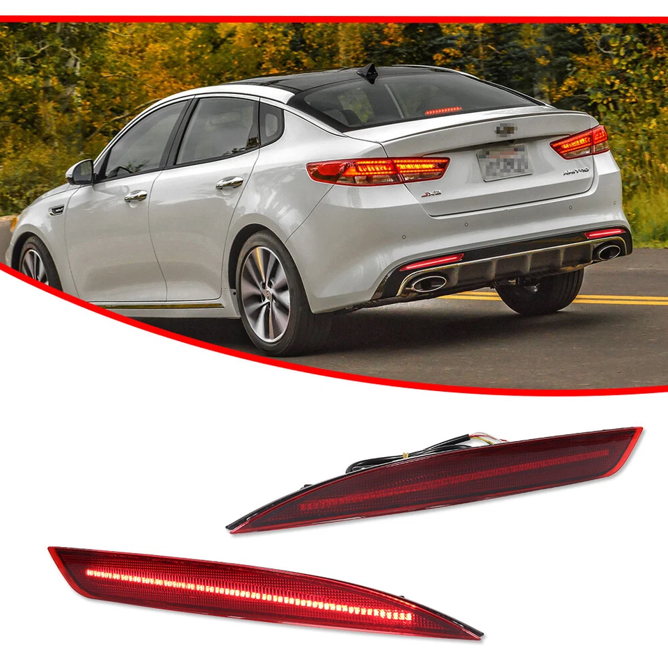 3 в 1 последовательный красный объектив тормоз задний светодиодный набор противотуманных фар для 16-18 Kia Optima K5 - Изображение 3 из 4