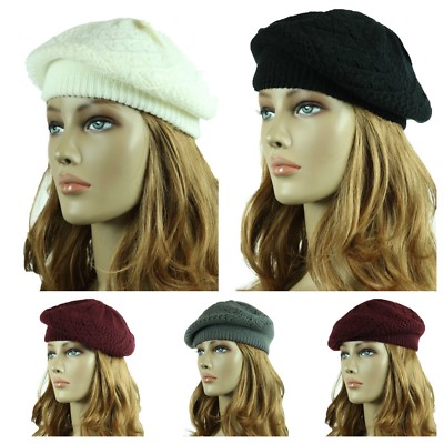 women's knit beret hats