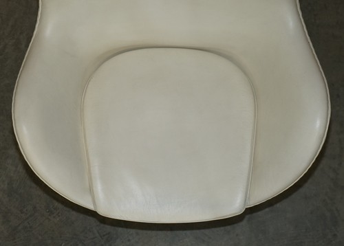 RRP £17,649 STAMPED FRITZ HANSEN CREAM LEATHER EGG CHAIR & OTTOMAN FOOTSTOOL - Picture 17 of 24